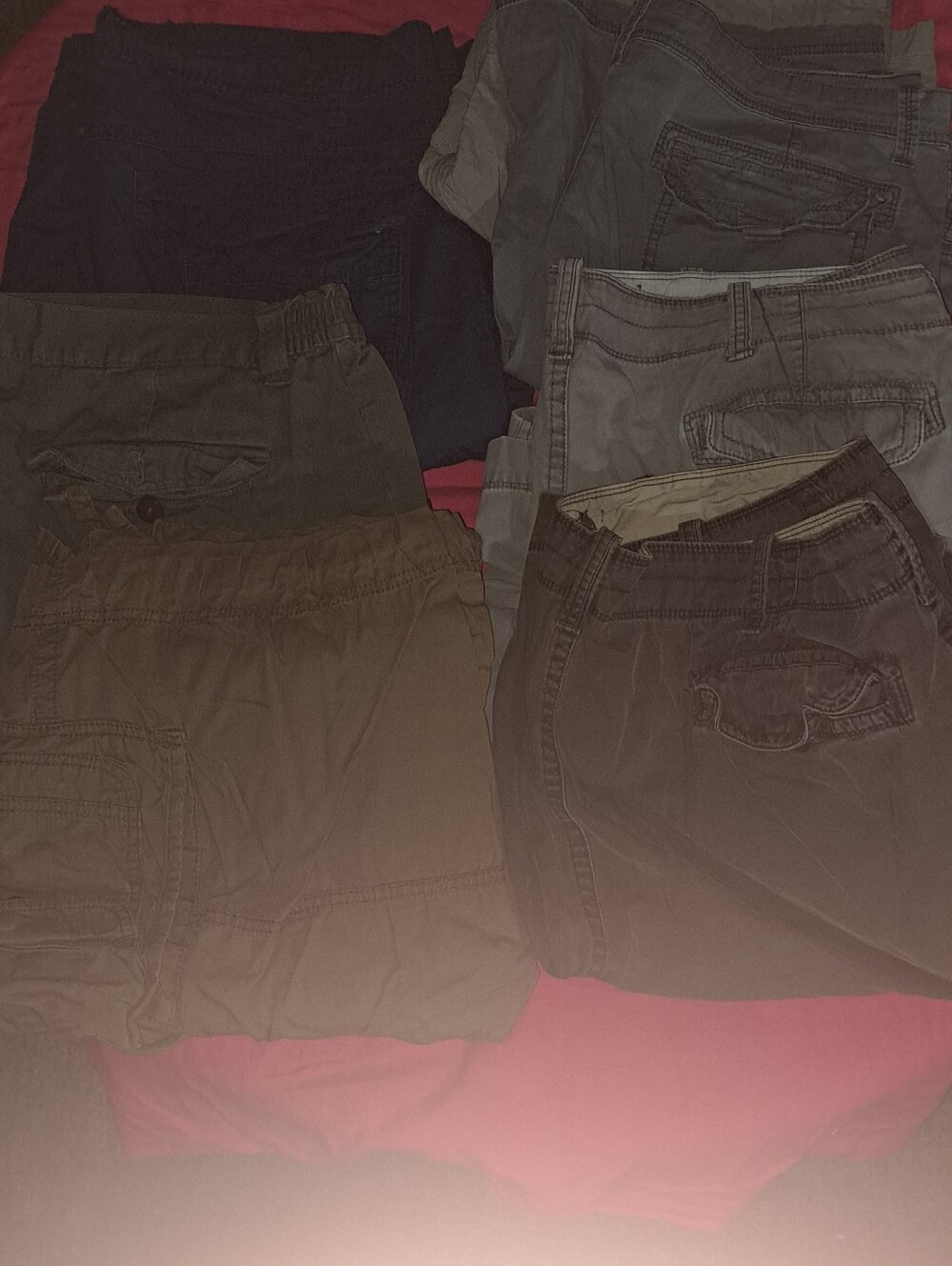 Lot Of 7 Men's Casual Shorts - Olive, Gray, Black